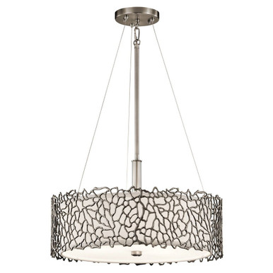 Silver Coral 3 Light Large Pendant by Kichler - 43346clp