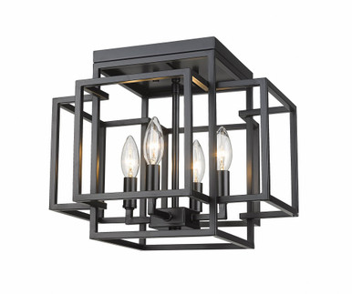 Titania 4 Light 14 Inch Wide Steel Flush Mount by Z-Lite - 454F-MB