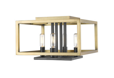 Quadra 4 Light 13 Inch Wide Flush Mount by Z-Lite - 456F-Q