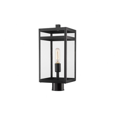 Nuri 1 Light Outdoor Post Mounted Fixture 17.75 x 7.5 Inch by Z ite - 596PHMR-BK