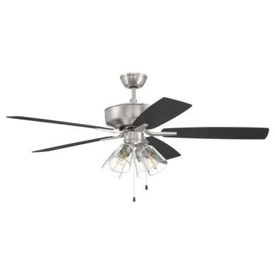 Pro Plus Five Blade Ceiling Fan with Light Kit 52 Inch Wide by Craftmade - P104BNK5-52FBGW