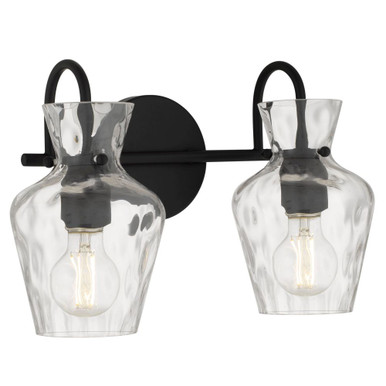 Hollis 2 Light Bath Vanity 9.5 Inch Tall and 14.25 Inch Wide by Quoizel - HLL8614MBK
