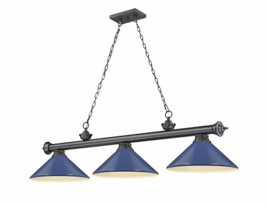 Cordon 3 Light Billiard 14.5 x 14 Inch by Z-Lite 2306-3BP-MNB - 2306-3BP-MNB