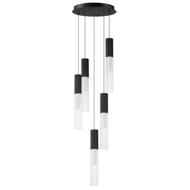 Reeds 25 Watt 5 LED Light Medium Pendant by ET2 - E11015-144BK