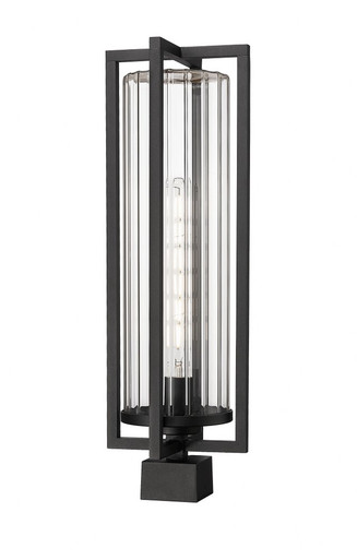 Aura 1 Light Outdoor Post Mount 24.5 x 8 Inches by Z-Lite - 5013PHBS-BK
