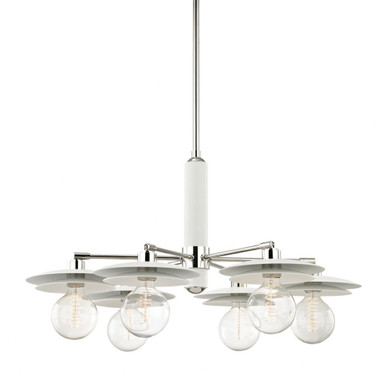 Milla 6 Light Oversized Chandelier by Mitzi - H175806-PN/WH