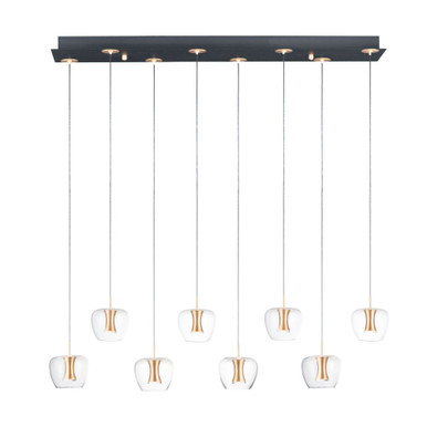 Newton 20W 8 LED Light Small Pendant by ET2 - E24165-18BKGLD