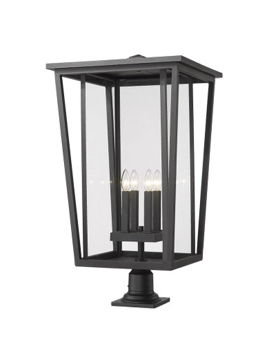 Seoul 4 Light 18 Inch Wide Outdoor Pier Mount by Z-Lite - 571PHXXLR-533PM-BK
