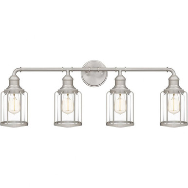 Ludlow 4 Light Bath Vanity In Industrial Style 12 x 33.5 Inches by Quoizel - LUD8634BN