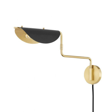 Suffield 1 Light Wall Sconce by Hudson Valley - 5213-AGB/SBK