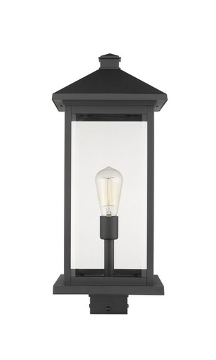 Portland 1 Light Outdoor Post Mount Lantern 9.5 x 25 In by Z-Lite - 531PHBXLS-BK