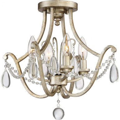 Regent 4 Light 16 Inch Wide Semi Flush Mount by Quoizel - REG1716VG