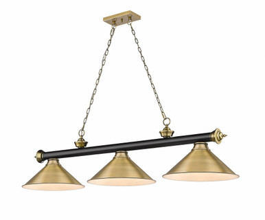 Cordon 3 Light Billiard 14 x 14 Inch by Z-Lite 2306-3MB-RB-RB15 - 2306-3MB-RB-RB15