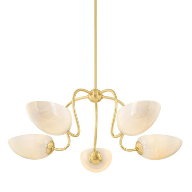 Reva 5 Light Chandelier 13 Inch Tall and 34 Inch Wide by Mitzi - H1064805-AGB