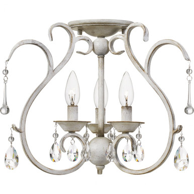 Blanca 3 Light 16.75 Inch Wide Semi Flush Mount by Quoizel - BLC1716AWH