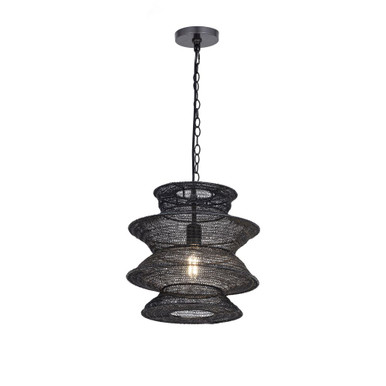 Krabi 1 Light Pendant 14 Inch Tall and 14 Inch Wide by Maxim - 14930BK