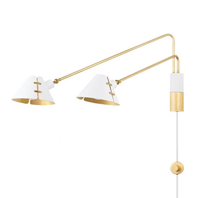 Split 2 Light Wall Sconce by Hudson Valley - KBS1752102-AGB/SWH