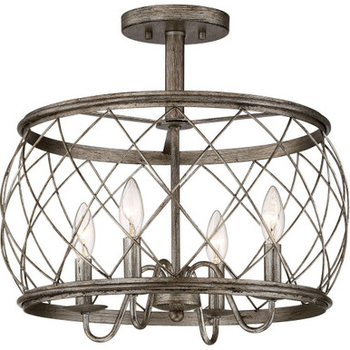 Dury 4 Light 17.5 Inch Wide Semi Flush Mount by Quoizel - RDY1717