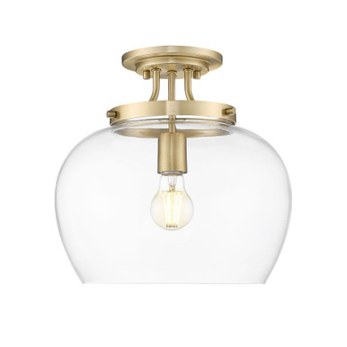 Joliet 1 Light Semi Flush Mount 12.5 Inch Tall and 13 Inch Wide by Z Lite - 473SF13-BBR