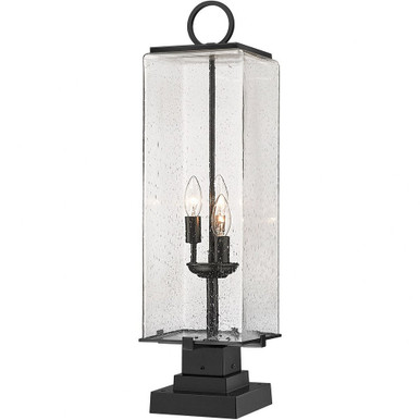 Sana 3 Light Outdoor Pier Mount 28.75 x 9 In by Z-Lite - 592PHBS-SQPM-BK