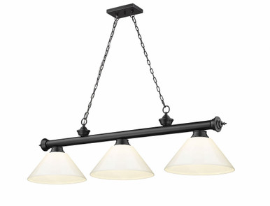 Cordon 3 Light Billiard 14.75 x 14 Inch by Z-Lite 2306-3MB-PWH - 2306-3MB-PWH