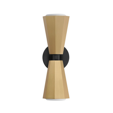 Rizzo 2 Light Wall Sconce 16 Inch Tall and 5 Inch Wide by Maxim - 10810SWBKAB