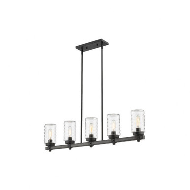 Tahoe 5 Light Outdoor Linear Pendant 10 x 4.5 Inch Wide by Z-Lite - 588-5L-ABB