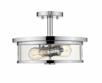 Savannah 2 Light 13.75 Inch Wide Semi Flush Mount by Z-Lite - 462SF14-BNTY