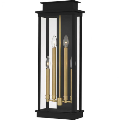 Noelle 4 Light Outdoor Wall Lantern 26 Inch Tall X 10 Inch Wide by Quoizel - NOE8410MBK