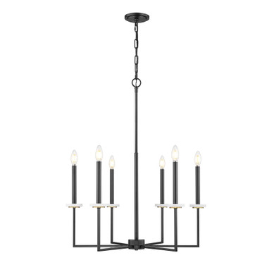 Gaultier 6 Light Chandelier 33.25 Inch Tall and 27.25 Inch Wide by Z Lite - 6100-6