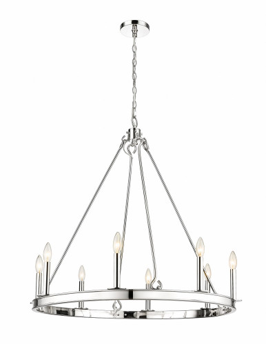Barclay 8 Light Chandelier 32 Inches Tall and 33 Inches Wide by Z-Lite - 482R-8PN