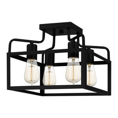 Paulsen 4 Light 12 Inch Wide Semi Flush Mount by Quoizel - QSF5349MBK
