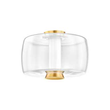 Beau 12W 1 LED 15 Inch Wide Flush Mount by Hudson Valley - 2814-AGB