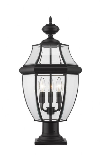 Westover 3 Light Outdoor Pier Mount Light 22.25 x 12.25 Inches by Z-Lite - 580PHB-533PM-BK