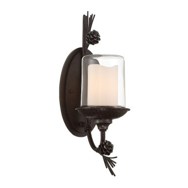 Ponderosa Ridge 1 Light Candle Style Wall Sconce by Minka Lavery - 2751-694