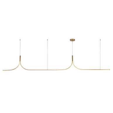 Thread 60W LED Linear Pendant with Remote 118.13 Inch Length by Kuzco - LP17910-BG-UNV-010-RT
