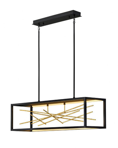 Styx 55W 1 LED Oversized Linear Pendant by Fredrick Ramond - FR46406BLK