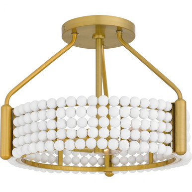 Molly 3 Light 16 Inch Wide Semi Flush Mount by Quoizel - MOL1716BRG