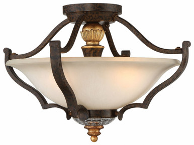 Chateau Nobles 3 Light 17 Inch Wide Semi Flush Mount by Minka Metropolitan - N6450-652