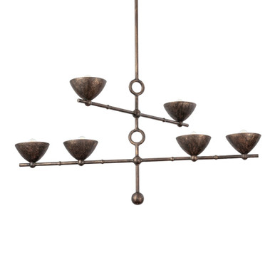 Vishal 6 Light Chandelier 29 Inch Tall and 54 Inch Wide by Troy - F2339-BPG
