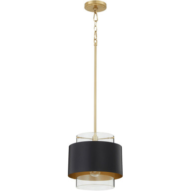 One Light Contemporary Small Drum Pendant 10.75 Inch Tall by Quorum - 8012-5980