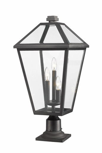 Talbot 3 Light Outdoor Pier Mount Light 25.75 x 12.25 Inches by Z-Lite - 579PHXLR-533PM-BK