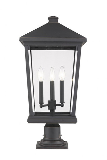 Beacon 3 Light Outdoor Post Mount 12 x 105.75 Inches by Z-Lite - 568PHXLR-533PM-ORB
