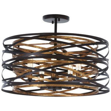 Vortic Flow 5 Light 20 Inch Wide Semi Flush Mount by Minka Lavery - 4671-111