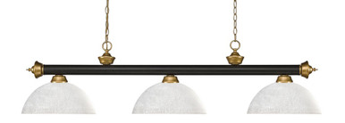 Riviera 3 Light Island/Billiard 16 x 16 Inch by Z-Lite 200-3BRZ+SG-DWL14 - 200-3BRZ+SG-DWL14