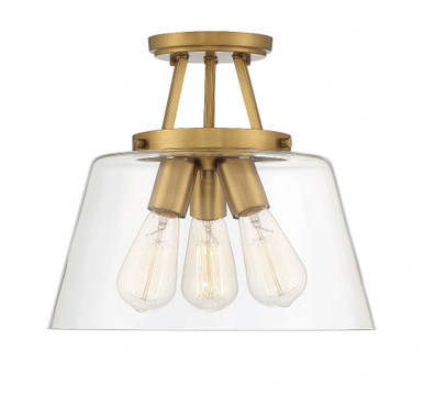 Calhoun 3 Light 13 Inch Wide Semi Flush Mount by Savoy House - 6-1024-3