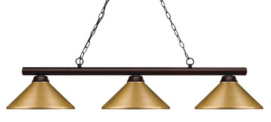 Shooter 3 Light Medium Island Pendant by Z-Lite - 155-3BRZ-MSG