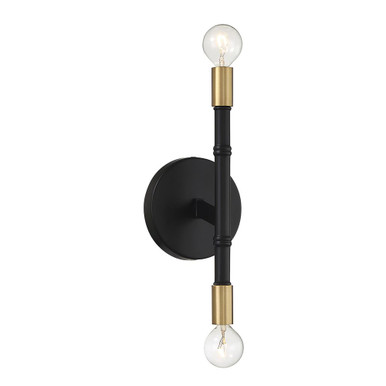 Rossi 2 Light Wall Sconce 12.25 Inch Tall and 5.25 Inch Wide by Savoy House - L9-5612-2-143