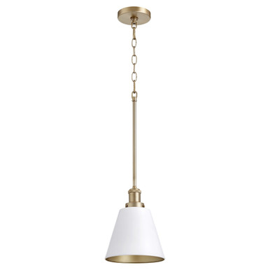 1 Light Small Cone Pendant 9.75 Inch Tall by Quorum - 877