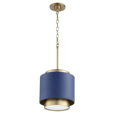 1 Light Contemporary Small Drum Pendant 11 Inches Tall by Quorum - 8010-3280